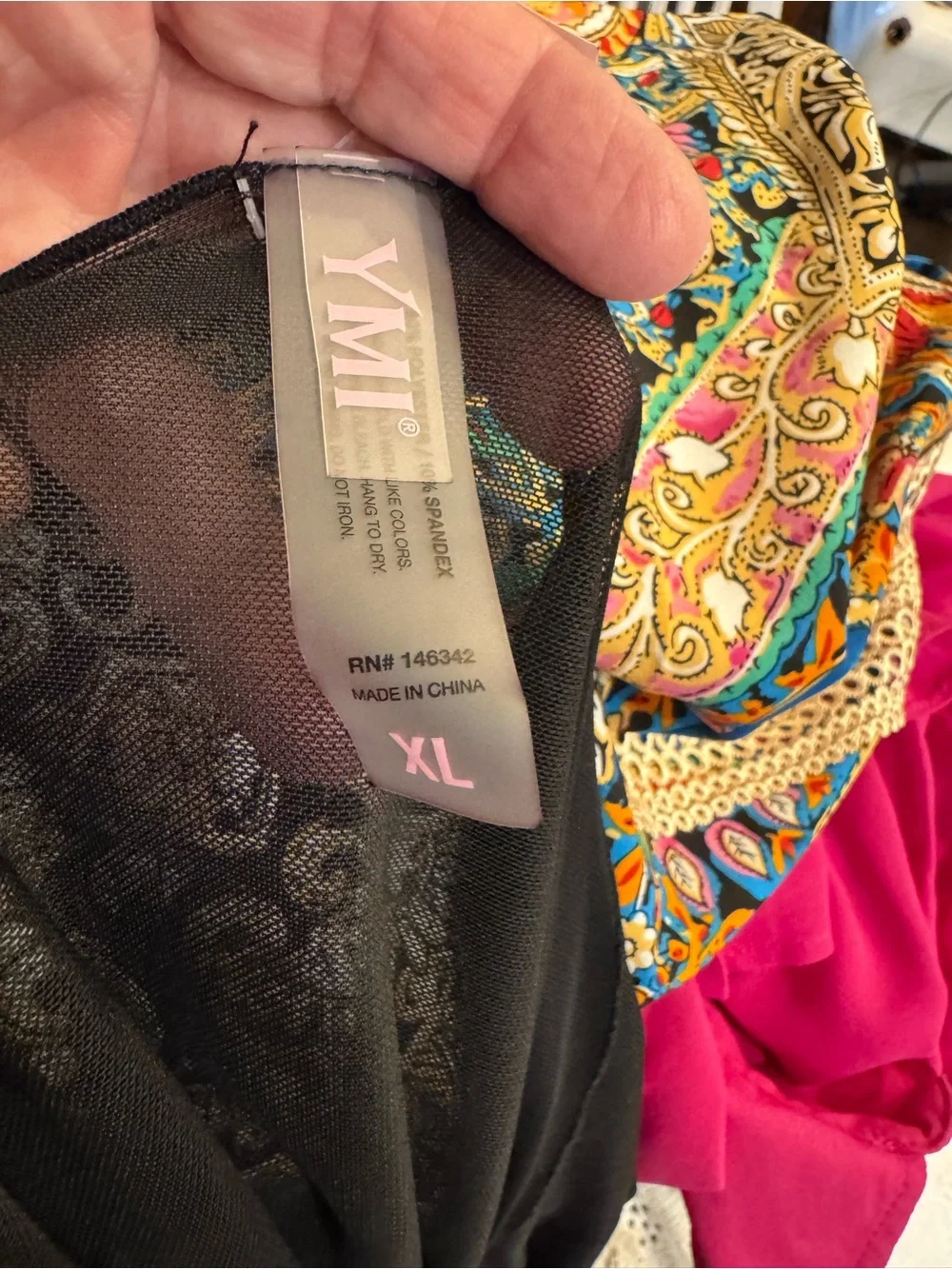 NWT YMI Black Tie-Front Sheer Sarong